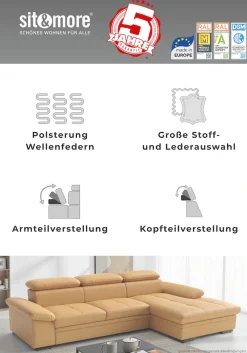 sit&more Polsterhocker »Viola, Leder, B: 102 cm« mit praktischen Stauraum