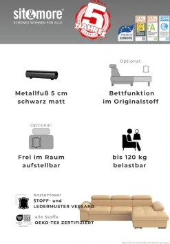 sit&more Polsterhocker »Viola, Leder, B: 102 cm« mit praktischen Stauraum