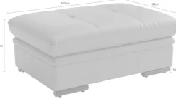 sit&more Polsterhocker »Viola, Leder, B: 102 cm« mit praktischen Stauraum