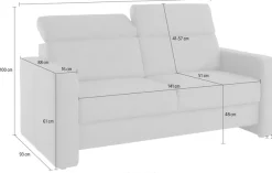 sit&more 2,5-Sitzer »Bologna« inklusive Kopfteilverstellung und Federkern