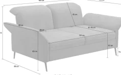 sit&more 2,5-Sitzer »Emely, inkl. Sitztiefenverstellung« wahlweise mit Schlaffunktion, Kopf- & Armteilverstellung