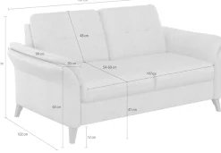 sit&more 3-Sitzer »Göteborg« inklusive Sitztiefenverstellung und Federkern