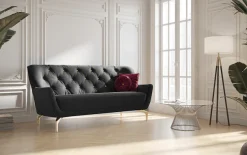 sit&more 3-Sitzer »Orient 3« inkl. 2 Zierkissen mit Strass-Stein, goldfarbene Metallfüße