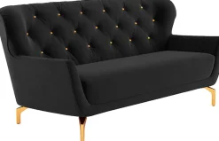 sit&more 3-Sitzer »Orient 3« inkl. 2 Zierkissen mit Strass-Stein, goldfarbene Metallfüße