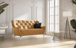 sit&more 2-Sitzer »Orient 3« inkl. 2 Zierkissen mit Strass-Stein, goldfarbene Metallfüße