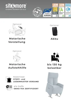 sit&more TV-Sessel »Cremona Comfort« wahlweise manuell oder elektrischer Funktion mit Akku