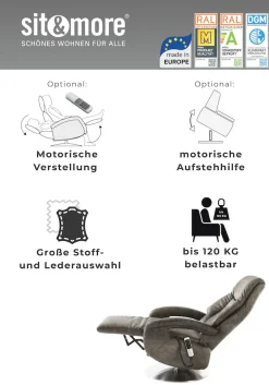 sit&more TV-Sessel »Morten« in Größe L, wahlweise mit Motor und Aufstehhilfe