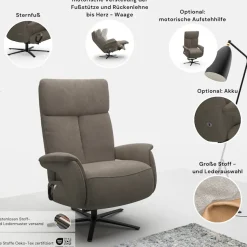 sit&more TV-Sessel »Triple Seven Xtra large, bis 200kg belastbar, mit Herz-Waage Funktion« inkl. Kopfteil- & Drehfunktion, wahlweise mit Akku und Aufstehhilfe