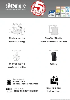 sit&more TV-Sessel »Tycoon mit Kopfteilverstellung und 360° Drehfunktion« wahlweise manuell oder elektrischer Funktion, auch mit Akku (kabellos)