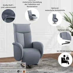 sit&more TV-Sessel »Zora« wahlweise mit Aufstehhilfe, 2 Motoren und Akku