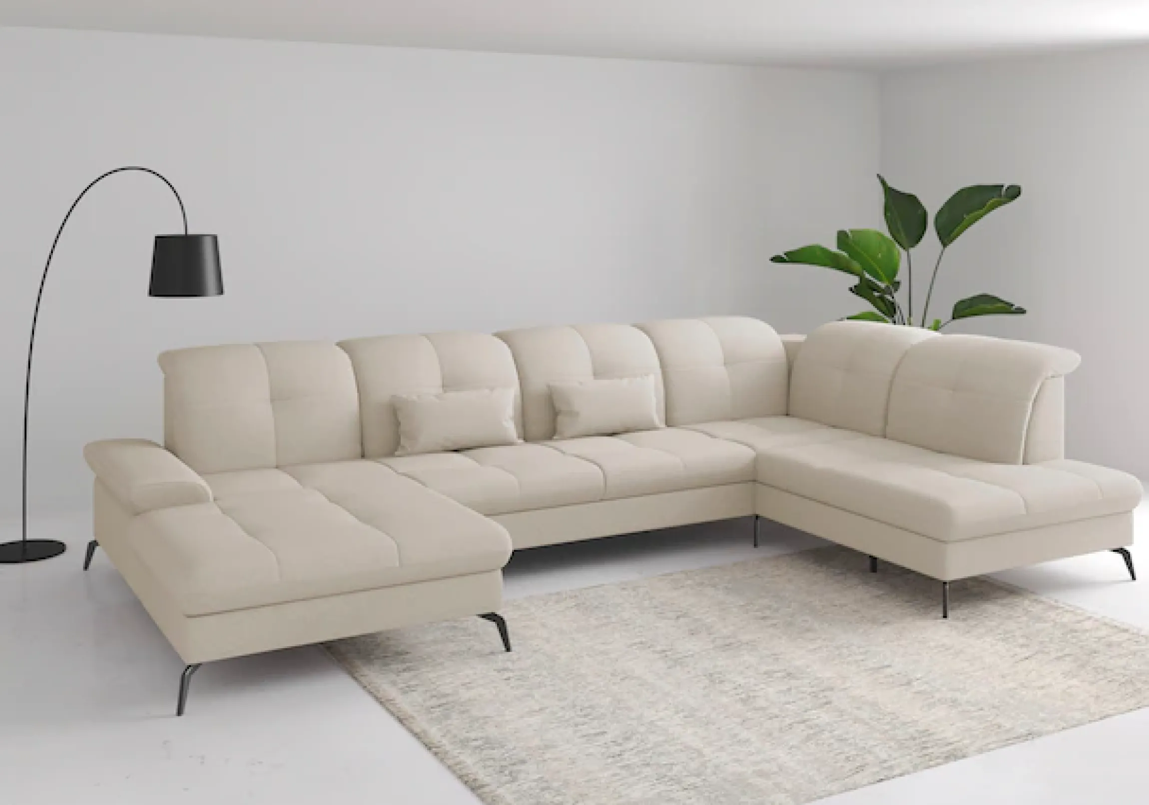 sit&more Wohnlandschaft »Amica, U-Form, inkl. Sitztiefenverstellung und Armteilverstellung« wahlweise mit Kopfteilverstellung, Schlaffunktion und Bettkasten