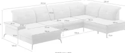 sit&more Wohnlandschaft »Amica, U-Form, inkl. Sitztiefenverstellung und Armteilverstellung« wahlweise mit Kopfteilverstellung, Schlaffunktion und Bettkasten