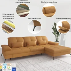 sit&more Wohnlandschaft »Amica, U-Form, inkl. Sitztiefenverstellung und Armteilverstellung« wahlweise mit Kopfteilverstellung, Schlaffunktion und Bettkasten
