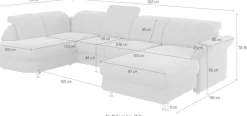 sit&more Wohnlandschaft »Apulia U-Form« wahlweise Schlaffunktion, Bettkasten und Kopf- und Armteilverstellung