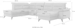sit&more Wohnlandschaft »Astoria U-Form« wahlweise mit motorischer Relaxfunktion