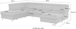 sit&more Wohnlandschaft »Marano U-Form« inklusive Kopfteilverstellung, optional Schlaffunktion & Bettkasten