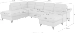 sit&more Wohnlandschaft »Mellum U-Form« Federkern, wahlweise mit Schlaffunktion, Stauraum und Armteilfunktion
