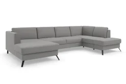 sit&more Wohnlandschaft »Olsen U-Form« inklusive Sitztiefenverstellung, optional Schlaffunktion, 15cm hoch