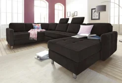 sit&more Wohnlandschaft »Pablo U-Form, B: 292cm, inkl. 2 Kopfstützen« wahlweise mit Schlaffunktion und Bettkasten