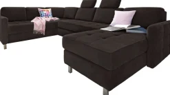 sit&more Wohnlandschaft »Pablo U-Form, B: 292cm, inkl. 2 Kopfstützen« wahlweise mit Schlaffunktion und Bettkasten