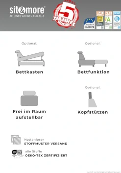 sit&more Wohnlandschaft »Pablo U-Form, B: 292cm, inkl. 2 Kopfstützen« wahlweise mit Schlaffunktion und Bettkasten