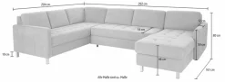 sit&more Wohnlandschaft »Pablo U-Form, B: 292cm, inkl. 2 Kopfstützen« wahlweise mit Schlaffunktion und Bettkasten