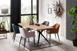 SIT Polsterstuhl »2er-Set Armlehnstuhl Samt Altrosa mit Stahlgestell« (Set) 2 Stk.Edle Diamantsteppung in hochwertiger Samt-Optik