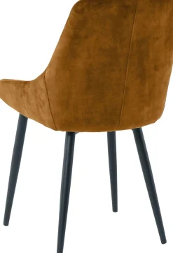 SIT Polsterstuhl »Lahti Armlehnstuhl 2er-Set mit Samtbezug & Metallbeinen« (Set) 2 Stk.Festes 5 cm Sitzkissen & angedeutete Armlehnen für hohen Sitzkomfort
