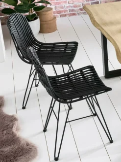 SIT Rattanstuhl »Kairo mit handgefertigter Sitzschale & Metallgestell« () Handgefertigte Rattan-Sitzschale mit stabilem Metallgestell