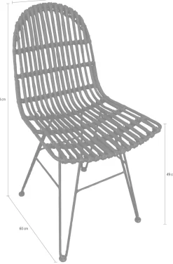 SIT Rattanstuhl »Kairo mit handgefertigter Sitzschale & Metallgestell« () Handgefertigte Rattan-Sitzschale mit stabilem Metallgestell