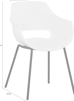 SIT Schalenstuhl »Exeter 2er Set mit Metallgestell im modernen Design« (Set) 2 Stk.Ergonomische Sitzschale mit modernem Cut-Out im Rücken