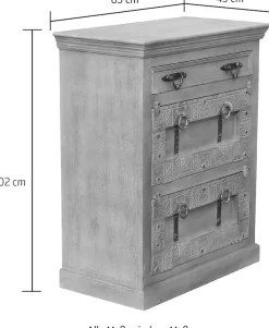 SIT Schuhschrank »Algier aus Mangoholz mit Schnitzereien & 2 Klappen« Aufwendige Schnitzfront