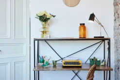 SIT Sekretär »T-NEST SHELF OFFICE LOW aus Mangoholz mit Metallgestell« Kompakter Sekretär mit Regal im minimalistischen Industrial-Design
