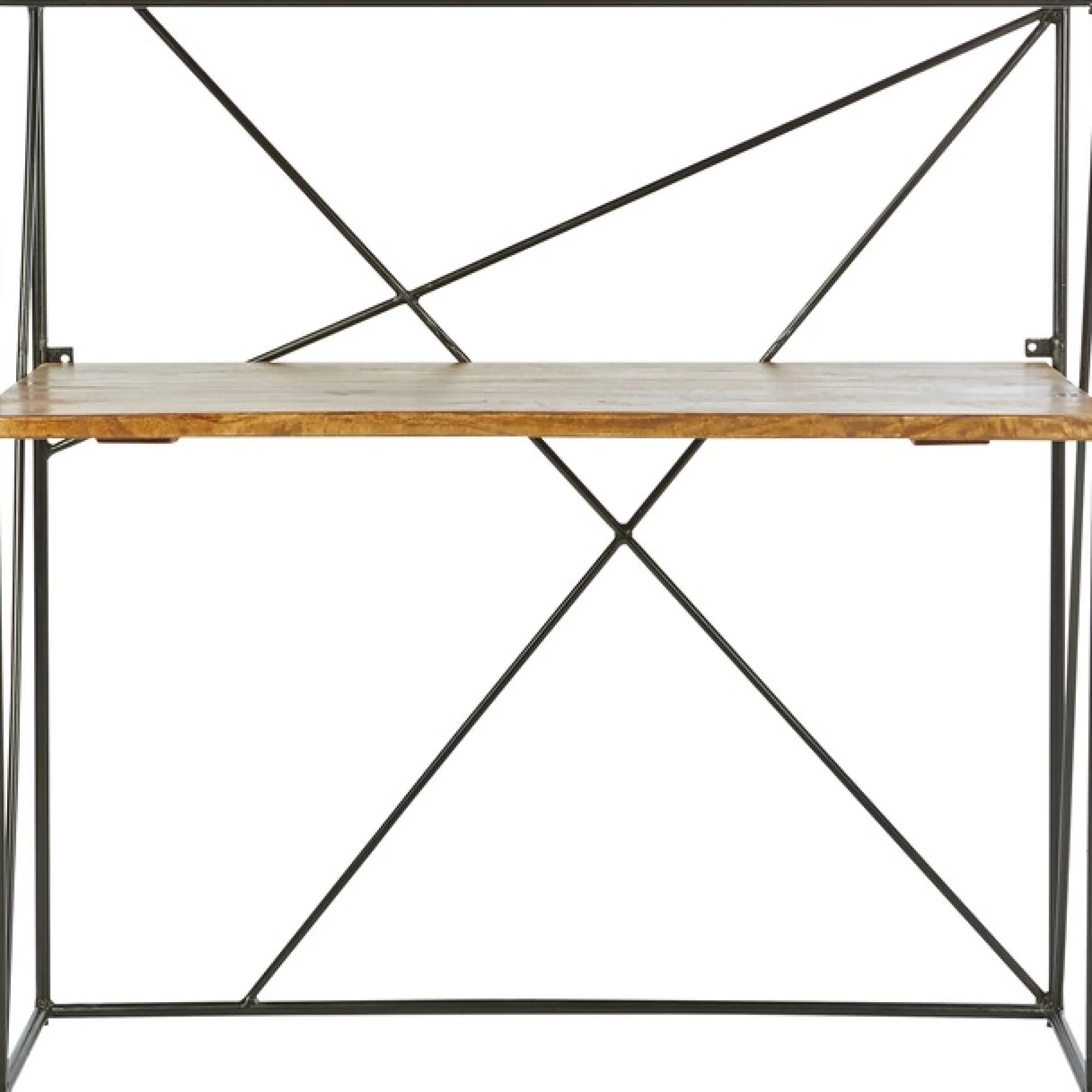 SIT Sekretär »T-NEST SHELF OFFICE LOW aus Mangoholz mit Metallgestell« Kompakter Sekretär mit Regal im minimalistischen Industrial-Design