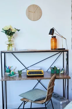 SIT Sekretär »T-NEST SHELF OFFICE LOW aus Mangoholz mit Metallgestell« Kompakter Sekretär mit Regal im minimalistischen Industrial-Design