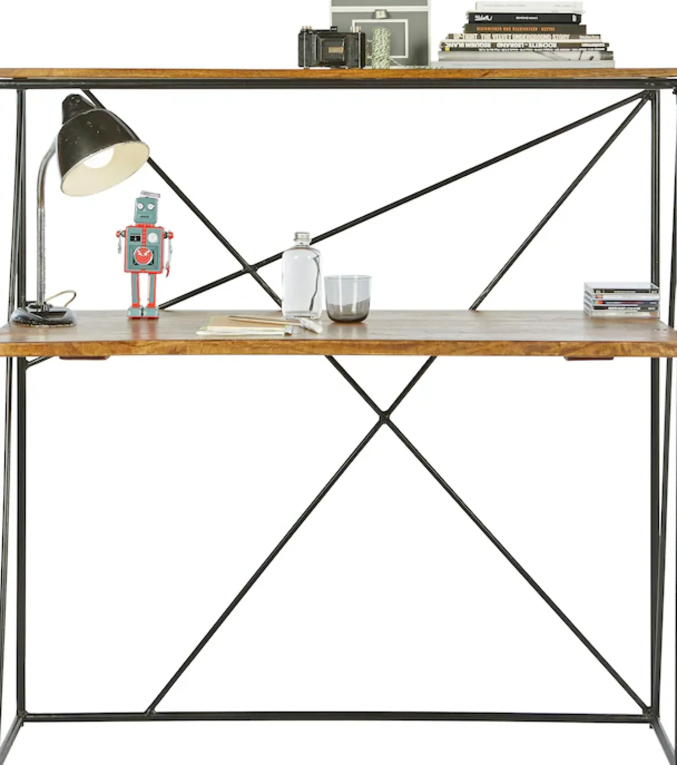 SIT Sekretär »T-NEST SHELF OFFICE LOW aus Mangoholz mit Metallgestell« Kompakter Sekretär mit Regal im minimalistischen Industrial-Design