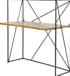 SIT Sekretär »T-NEST SHELF OFFICE LOW aus Mangoholz mit Metallgestell« Kompakter Sekretär mit Regal im minimalistischen Industrial-Design