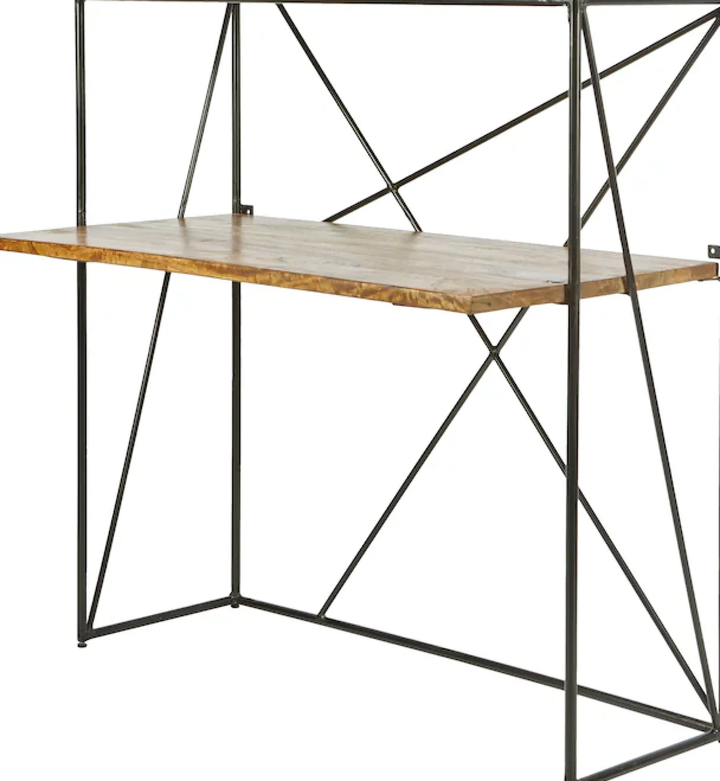 SIT Sekretär »T-NEST SHELF OFFICE LOW aus Mangoholz mit Metallgestell« Kompakter Sekretär mit Regal im minimalistischen Industrial-Design