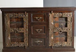 SIT Sideboard »ALMIRAH aus Altholz mit Schnitzereien« Handgefertigte Schnitzereien mit einzigartigem Unikat-Charakter
