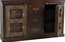 SIT Sideboard »ALMIRAH aus Altholz mit Schnitzereien« Handgefertigte Schnitzereien mit einzigartigem Unikat-Charakter