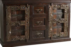 SIT Sideboard »ALMIRAH aus Altholz mit Schnitzereien« Handgefertigte Schnitzereien mit einzigartigem Unikat-Charakter