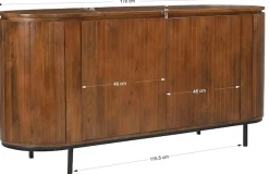 SIT Sideboard »Newcastle aus massivem Mangoholz mit Lamellenfront & 4 Türen« 1 Stk. tlg. 4 Türen, 8 Fächer & zarte Lamellenfront aus Mangoholz
