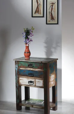 SIT Telefontisch »Cardiff aus Altholz mit 3 Schubladen im Vintage-Look« Altholz aus alten Fischerbooten mit einzigartiger Patina
