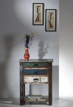 SIT Telefontisch »Cardiff aus Altholz mit 3 Schubladen im Vintage-Look« Altholz aus alten Fischerbooten mit einzigartiger Patina