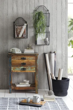 SIT Telefontisch »Cardiff aus Altholz mit 3 Schubladen im Vintage-Look« Altholz aus alten Fischerbooten mit einzigartiger Patina