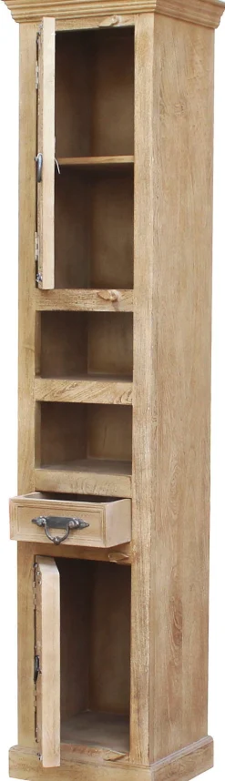 SIT Vitrine »Kingston aus Mangoholz mit Glastür, Schublade & Stauraum« Geschnitzte Verzierungen
