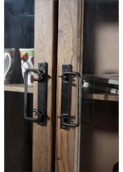SIT Vitrine »PANAMA Industrial Akazie mit 4 Türen & 2 Schubladen« Altmetall-Akzente mit Gebrauchsspuren im authentischen Look