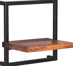 SIT Wandregal »Accra Wandregal-Set 3-teilig aus Mangoholz mit Altmetall« Set,1 hohes & 2 breite Wandregale für flexible Wandgestaltung