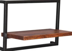 SIT Wandregal »Agadir Wandregal-Set 3-teilig aus Mangoholz mit Altmetall« Set,1 hohes & 2 breite Wandregale für flexible Wandgestaltung