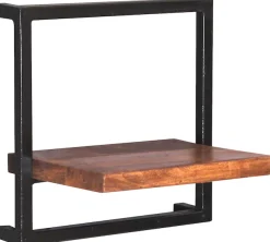 SIT Wandregal »Amritsar Wandregal-Set 5-teilig aus Mangoholz mit Altmetall« 3 schmale & 2 breite Wandregale für flexible Gestaltung